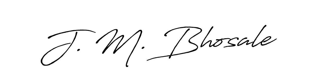 How to make J. M. Bhosale name signature. Use Antro_Vectra_Bolder style for creating short signs online. This is the latest handwritten sign. J. M. Bhosale signature style 7 images and pictures png