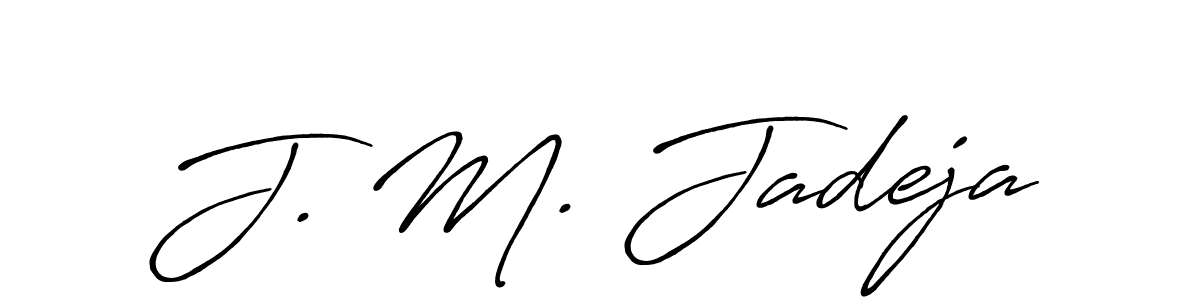 How to make J. M. Jadeja signature? Antro_Vectra_Bolder is a professional autograph style. Create handwritten signature for J. M. Jadeja name. J. M. Jadeja signature style 7 images and pictures png