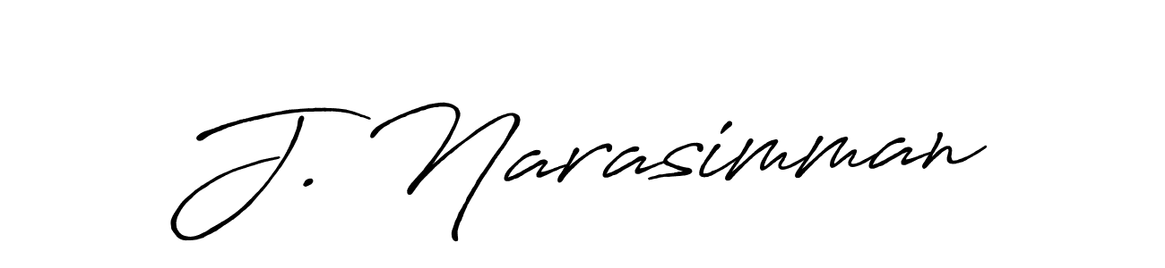 Create a beautiful signature design for name J. Narasimman. With this signature (Antro_Vectra_Bolder) fonts, you can make a handwritten signature for free. J. Narasimman signature style 7 images and pictures png