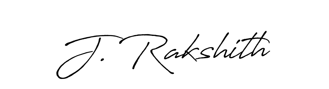 How to make J. Rakshith name signature. Use Antro_Vectra_Bolder style for creating short signs online. This is the latest handwritten sign. J. Rakshith signature style 7 images and pictures png