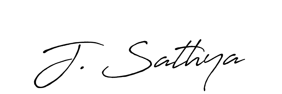 Create a beautiful signature design for name J. Sathya. With this signature (Antro_Vectra_Bolder) fonts, you can make a handwritten signature for free. J. Sathya signature style 7 images and pictures png