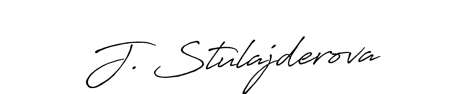 How to make J. Stulajderova name signature. Use Antro_Vectra_Bolder style for creating short signs online. This is the latest handwritten sign. J. Stulajderova signature style 7 images and pictures png