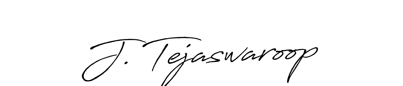 Create a beautiful signature design for name J. Tejaswaroop. With this signature (Antro_Vectra_Bolder) fonts, you can make a handwritten signature for free. J. Tejaswaroop signature style 7 images and pictures png