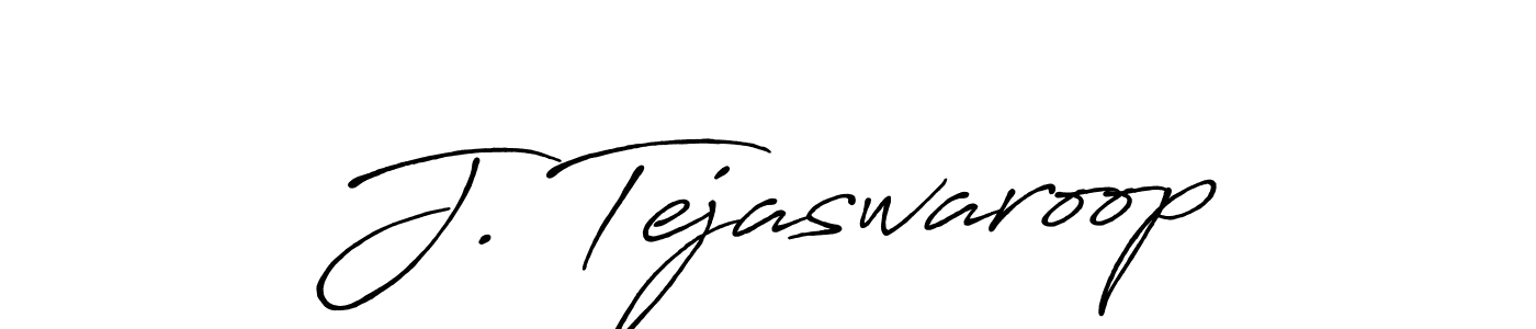 Create a beautiful signature design for name J. Tejaswaroop. With this signature (Antro_Vectra_Bolder) fonts, you can make a handwritten signature for free. J. Tejaswaroop signature style 7 images and pictures png