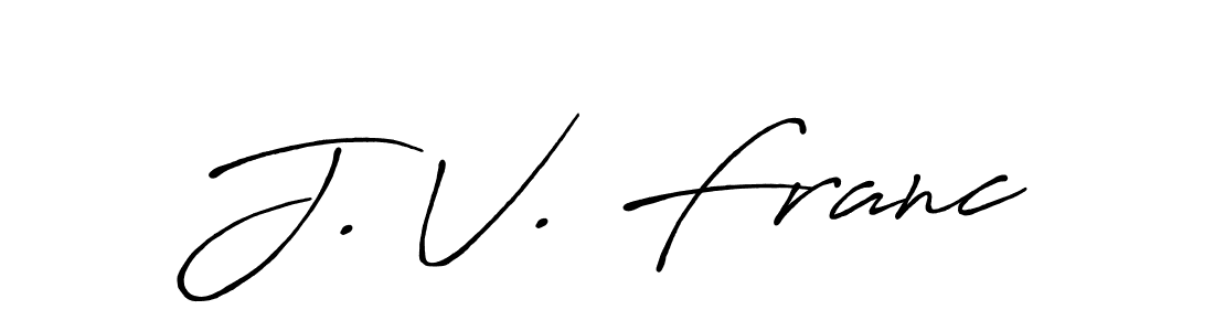 Similarly Antro_Vectra_Bolder is the best handwritten signature design. Signature creator online .You can use it as an online autograph creator for name J. V. Franc. J. V. Franc signature style 7 images and pictures png