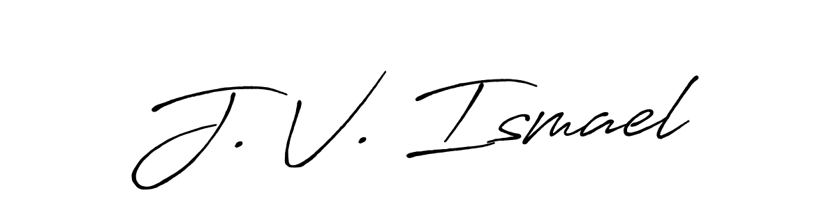 Create a beautiful signature design for name J. V. Ismael. With this signature (Antro_Vectra_Bolder) fonts, you can make a handwritten signature for free. J. V. Ismael signature style 7 images and pictures png