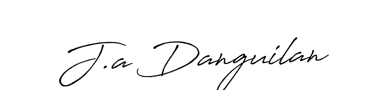 Make a beautiful signature design for name J.a Danguilan. With this signature (Antro_Vectra_Bolder) style, you can create a handwritten signature for free. J.a Danguilan signature style 7 images and pictures png