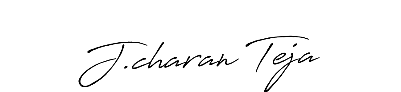 Use a signature maker to create a handwritten signature online. With this signature software, you can design (Antro_Vectra_Bolder) your own signature for name J.charan Teja. J.charan Teja signature style 7 images and pictures png