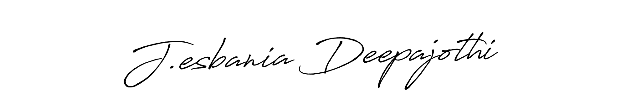 Make a beautiful signature design for name J.esbania Deepajothi. With this signature (Antro_Vectra_Bolder) style, you can create a handwritten signature for free. J.esbania Deepajothi signature style 7 images and pictures png