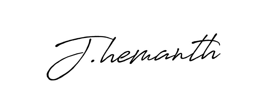 Create a beautiful signature design for name J.hemanth. With this signature (Antro_Vectra_Bolder) fonts, you can make a handwritten signature for free. J.hemanth signature style 7 images and pictures png