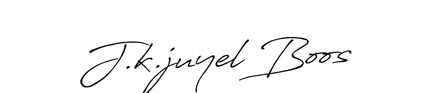 Create a beautiful signature design for name J.k.juyel Boos. With this signature (Antro_Vectra_Bolder) fonts, you can make a handwritten signature for free. J.k.juyel Boos signature style 7 images and pictures png