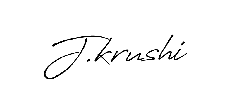 Design your own signature with our free online signature maker. With this signature software, you can create a handwritten (Antro_Vectra_Bolder) signature for name J.krushi. J.krushi signature style 7 images and pictures png