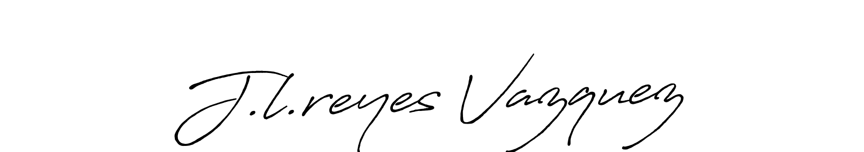 How to make J.l.reyes Vazquez name signature. Use Antro_Vectra_Bolder style for creating short signs online. This is the latest handwritten sign. J.l.reyes Vazquez signature style 7 images and pictures png