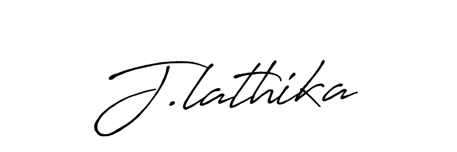 Use a signature maker to create a handwritten signature online. With this signature software, you can design (Antro_Vectra_Bolder) your own signature for name J.lathika. J.lathika signature style 7 images and pictures png