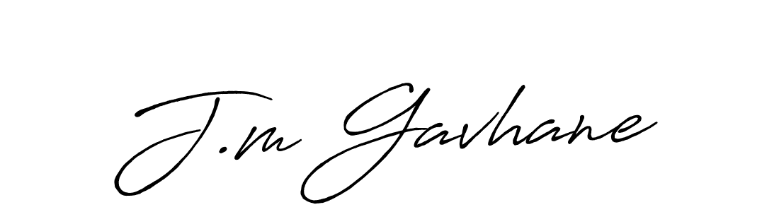 Create a beautiful signature design for name J.m Gavhane. With this signature (Antro_Vectra_Bolder) fonts, you can make a handwritten signature for free. J.m Gavhane signature style 7 images and pictures png