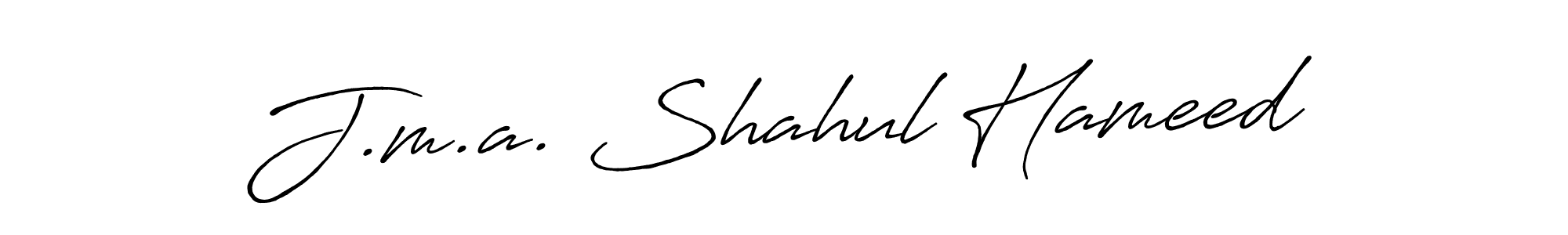 Use a signature maker to create a handwritten signature online. With this signature software, you can design (Antro_Vectra_Bolder) your own signature for name J.m.a. Shahul Hameed. J.m.a. Shahul Hameed signature style 7 images and pictures png