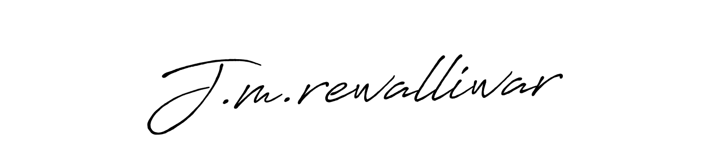 Use a signature maker to create a handwritten signature online. With this signature software, you can design (Antro_Vectra_Bolder) your own signature for name J.m.rewalliwar. J.m.rewalliwar signature style 7 images and pictures png