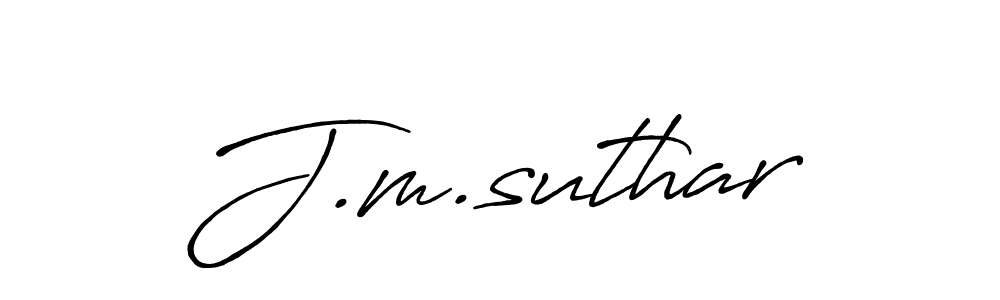 Also we have J.m.suthar name is the best signature style. Create professional handwritten signature collection using Antro_Vectra_Bolder autograph style. J.m.suthar signature style 7 images and pictures png