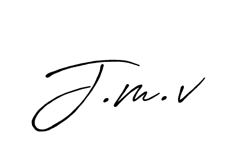Make a beautiful signature design for name J.m.v. With this signature (Antro_Vectra_Bolder) style, you can create a handwritten signature for free. J.m.v signature style 7 images and pictures png