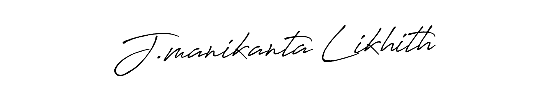 Create a beautiful signature design for name J.manikanta Likhith. With this signature (Antro_Vectra_Bolder) fonts, you can make a handwritten signature for free. J.manikanta Likhith signature style 7 images and pictures png