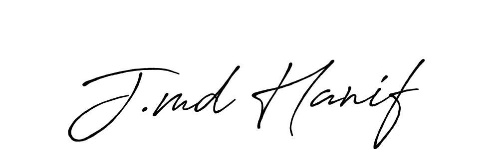 Also we have J.md Hanif name is the best signature style. Create professional handwritten signature collection using Antro_Vectra_Bolder autograph style. J.md Hanif signature style 7 images and pictures png