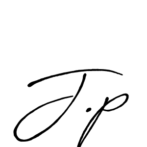 J.p stylish signature style. Best Handwritten Sign (Antro_Vectra_Bolder) for my name. Handwritten Signature Collection Ideas for my name J.p. J.p signature style 7 images and pictures png