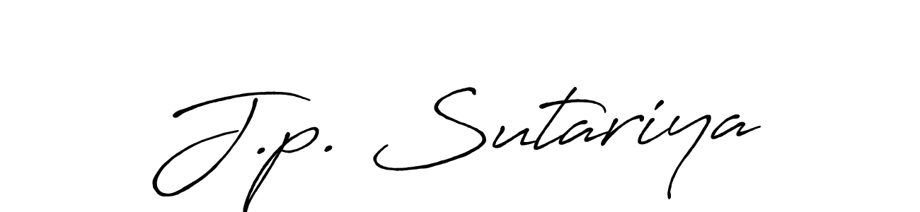 if you are searching for the best signature style for your name J.p. Sutariya. so please give up your signature search. here we have designed multiple signature styles  using Antro_Vectra_Bolder. J.p. Sutariya signature style 7 images and pictures png