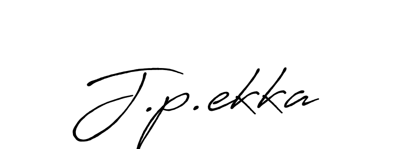 Create a beautiful signature design for name J.p.ekka. With this signature (Antro_Vectra_Bolder) fonts, you can make a handwritten signature for free. J.p.ekka signature style 7 images and pictures png