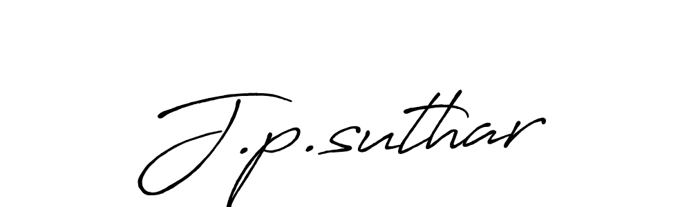 Design your own signature with our free online signature maker. With this signature software, you can create a handwritten (Antro_Vectra_Bolder) signature for name J.p.suthar. J.p.suthar signature style 7 images and pictures png