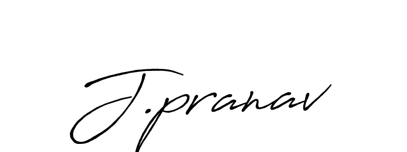 Create a beautiful signature design for name J.pranav. With this signature (Antro_Vectra_Bolder) fonts, you can make a handwritten signature for free. J.pranav signature style 7 images and pictures png