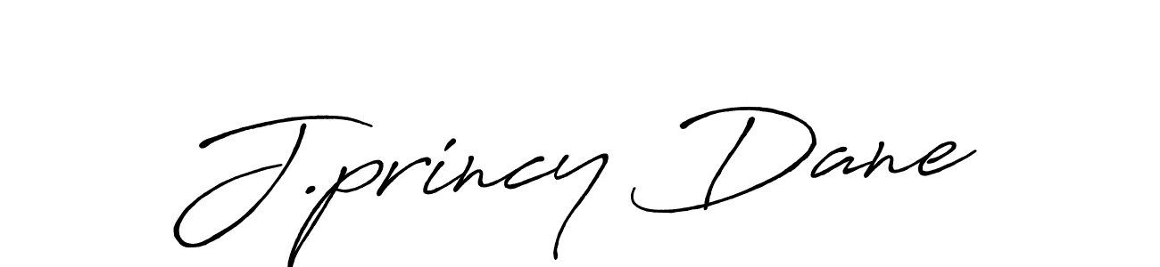 Create a beautiful signature design for name J.princy Dane. With this signature (Antro_Vectra_Bolder) fonts, you can make a handwritten signature for free. J.princy Dane signature style 7 images and pictures png