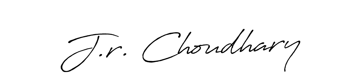 Make a beautiful signature design for name J.r. Choudhary. With this signature (Antro_Vectra_Bolder) style, you can create a handwritten signature for free. J.r. Choudhary signature style 7 images and pictures png