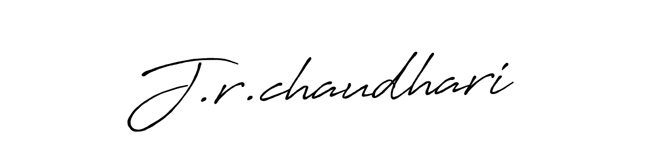 Create a beautiful signature design for name J.r.chaudhari. With this signature (Antro_Vectra_Bolder) fonts, you can make a handwritten signature for free. J.r.chaudhari signature style 7 images and pictures png