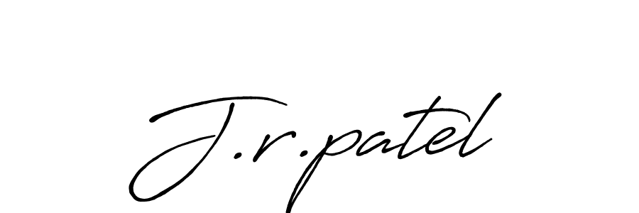 Make a beautiful signature design for name J.r.patel. With this signature (Antro_Vectra_Bolder) style, you can create a handwritten signature for free. J.r.patel signature style 7 images and pictures png