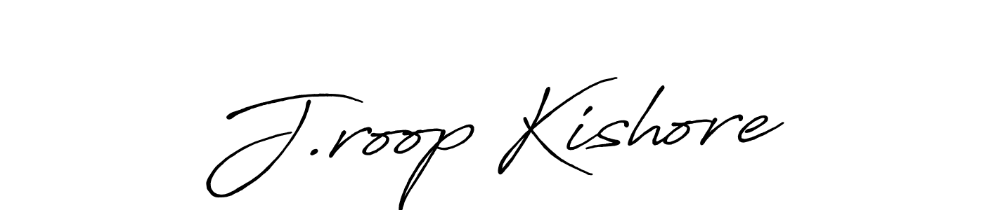 How to make J.roop Kishore name signature. Use Antro_Vectra_Bolder style for creating short signs online. This is the latest handwritten sign. J.roop Kishore signature style 7 images and pictures png