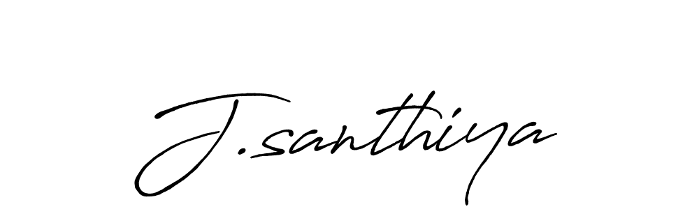 Make a beautiful signature design for name J.santhiya. With this signature (Antro_Vectra_Bolder) style, you can create a handwritten signature for free. J.santhiya signature style 7 images and pictures png