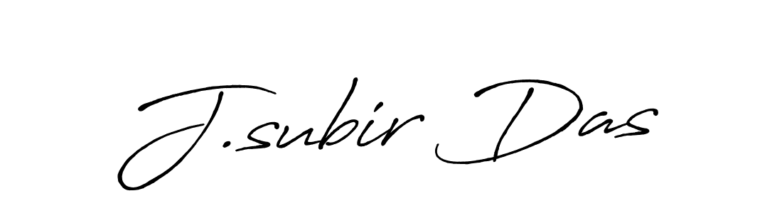 Create a beautiful signature design for name J.subir Das. With this signature (Antro_Vectra_Bolder) fonts, you can make a handwritten signature for free. J.subir Das signature style 7 images and pictures png