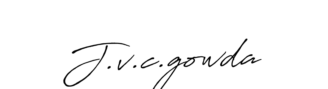 Make a beautiful signature design for name J.v.c.gowda. With this signature (Antro_Vectra_Bolder) style, you can create a handwritten signature for free. J.v.c.gowda signature style 7 images and pictures png