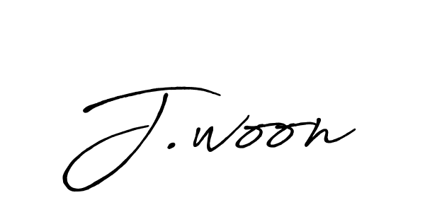 Create a beautiful signature design for name J.woon. With this signature (Antro_Vectra_Bolder) fonts, you can make a handwritten signature for free. J.woon signature style 7 images and pictures png