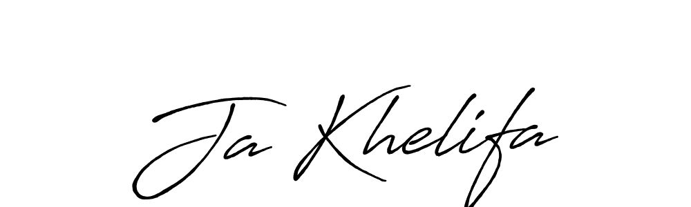 Design your own signature with our free online signature maker. With this signature software, you can create a handwritten (Antro_Vectra_Bolder) signature for name Ja Khelifa. Ja Khelifa signature style 7 images and pictures png