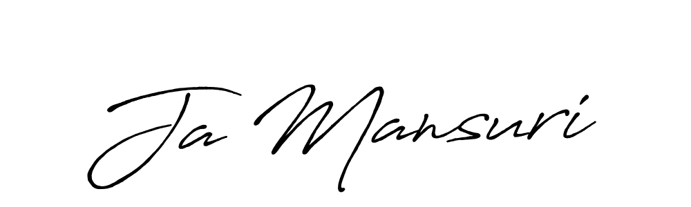Create a beautiful signature design for name Ja Mansuri. With this signature (Antro_Vectra_Bolder) fonts, you can make a handwritten signature for free. Ja Mansuri signature style 7 images and pictures png