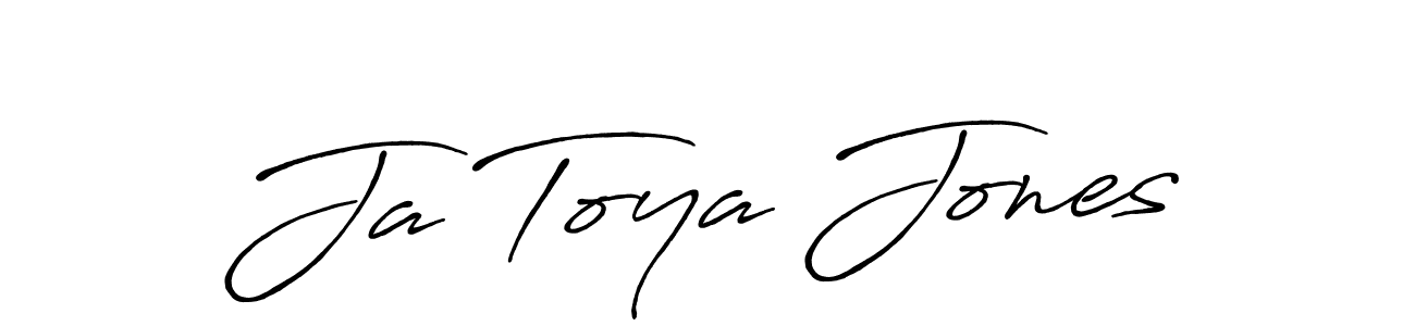 Ja Toya Jones stylish signature style. Best Handwritten Sign (Antro_Vectra_Bolder) for my name. Handwritten Signature Collection Ideas for my name Ja Toya Jones. Ja Toya Jones signature style 7 images and pictures png
