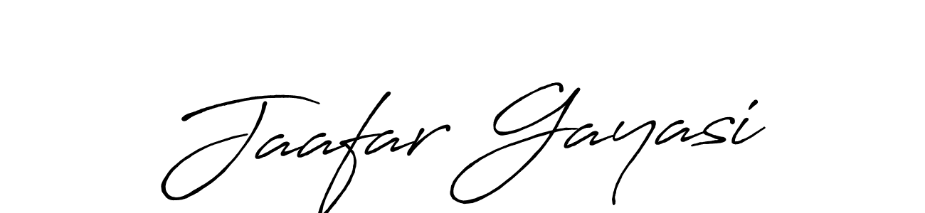 Create a beautiful signature design for name Jaafar Gayasi. With this signature (Antro_Vectra_Bolder) fonts, you can make a handwritten signature for free. Jaafar Gayasi signature style 7 images and pictures png