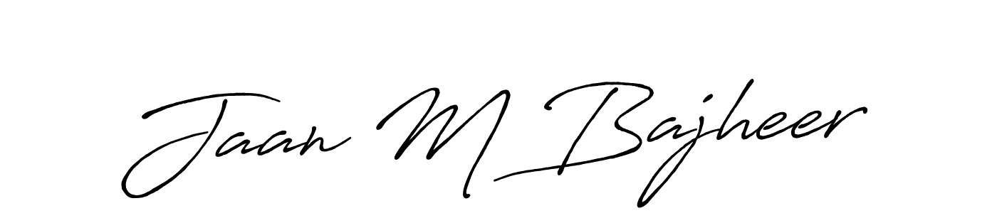 Make a short Jaan M Bajheer signature style. Manage your documents anywhere anytime using Antro_Vectra_Bolder. Create and add eSignatures, submit forms, share and send files easily. Jaan M Bajheer signature style 7 images and pictures png