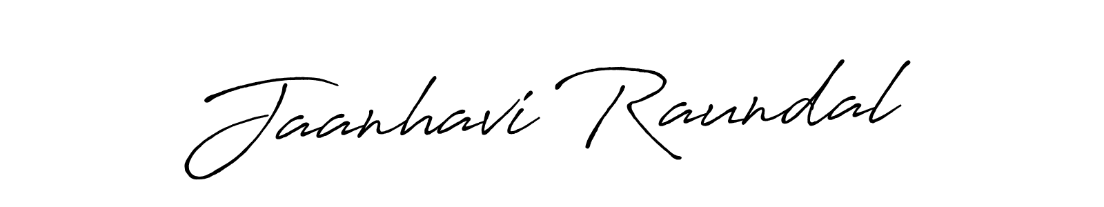 How to make Jaanhavi Raundal name signature. Use Antro_Vectra_Bolder style for creating short signs online. This is the latest handwritten sign. Jaanhavi Raundal signature style 7 images and pictures png