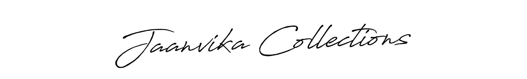 The best way (Antro_Vectra_Bolder) to make a short signature is to pick only two or three words in your name. The name Jaanvika Collections include a total of six letters. For converting this name. Jaanvika Collections signature style 7 images and pictures png