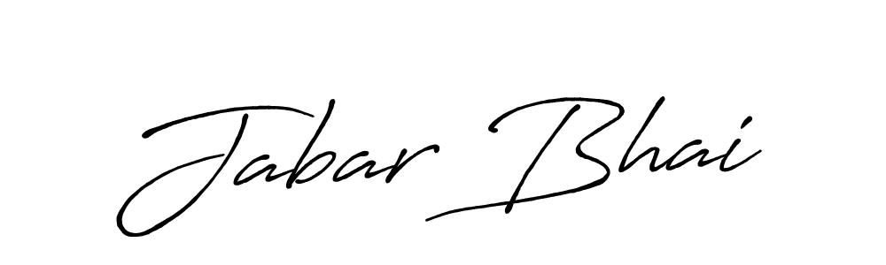 Make a beautiful signature design for name Jabar Bhai. With this signature (Antro_Vectra_Bolder) style, you can create a handwritten signature for free. Jabar Bhai signature style 7 images and pictures png