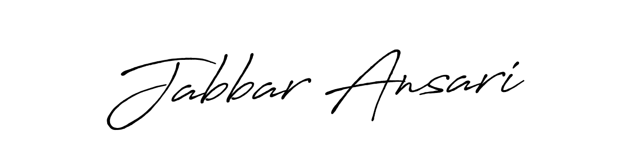 Create a beautiful signature design for name Jabbar Ansari. With this signature (Antro_Vectra_Bolder) fonts, you can make a handwritten signature for free. Jabbar Ansari signature style 7 images and pictures png