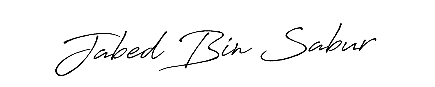 Create a beautiful signature design for name Jabed Bin Sabur. With this signature (Antro_Vectra_Bolder) fonts, you can make a handwritten signature for free. Jabed Bin Sabur signature style 7 images and pictures png