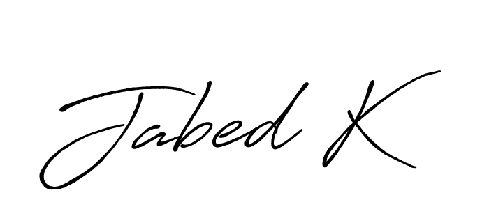 How to make Jabed K signature? Antro_Vectra_Bolder is a professional autograph style. Create handwritten signature for Jabed K name. Jabed K signature style 7 images and pictures png